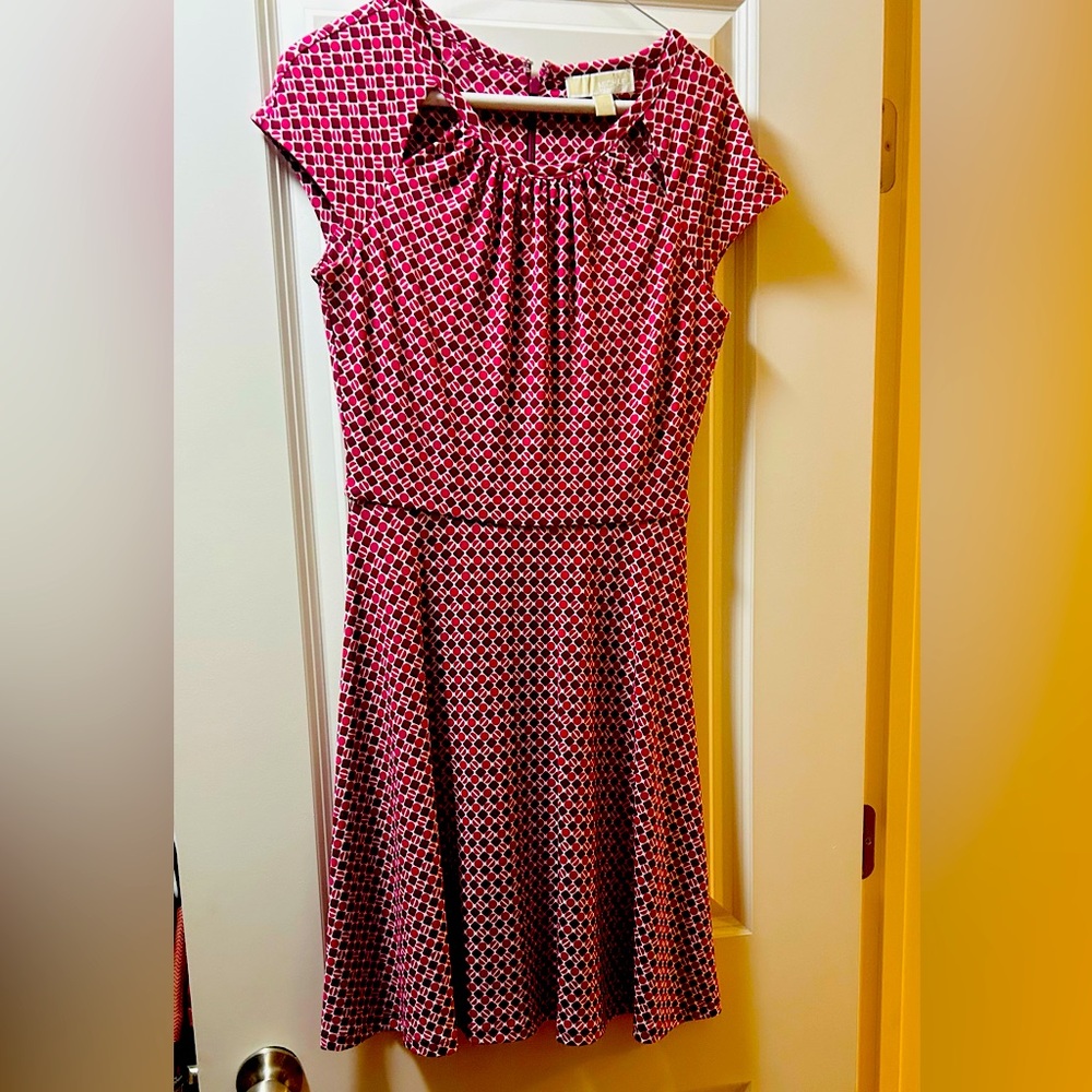 MICHAEL Michael Kors Pink and Black Bubble A-Line Dress